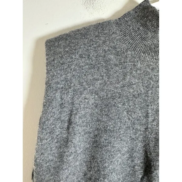 Banana Republic 100% Cashmere‎ Padded Shoulder Mock Neck Sweater Vest Gray M - Image 3