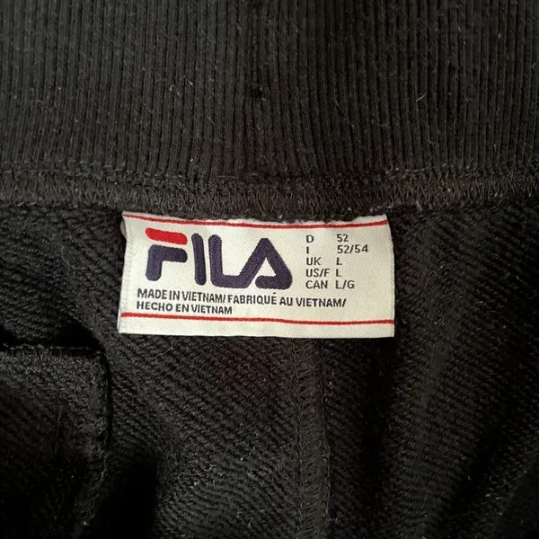 Fila black wide leg cotton pants‎ comfortable pockets casual trousers large - Image 3