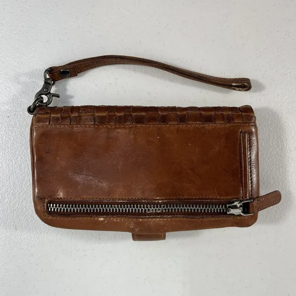 Valenca Holland Brown Woven Distressed Leather‎ Wallet Credit Card ID Holder - Image 4
