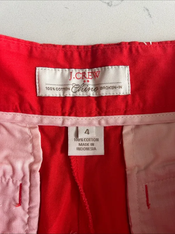 J. Crew Flamingo Embroidered Red Women's Shorts - Image 2