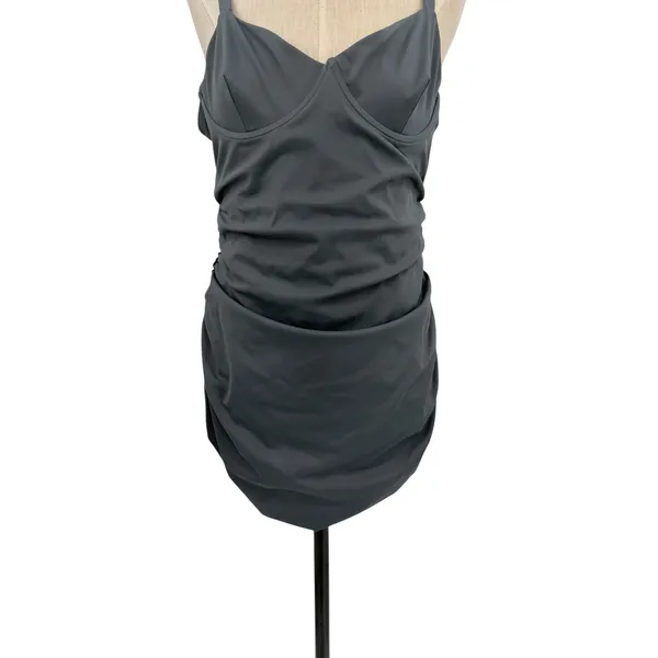 Skims Sculpting Swim Ruched One Piece Gunmetal Gray Shaping‎ Swimsuit XL NWT - Image 5