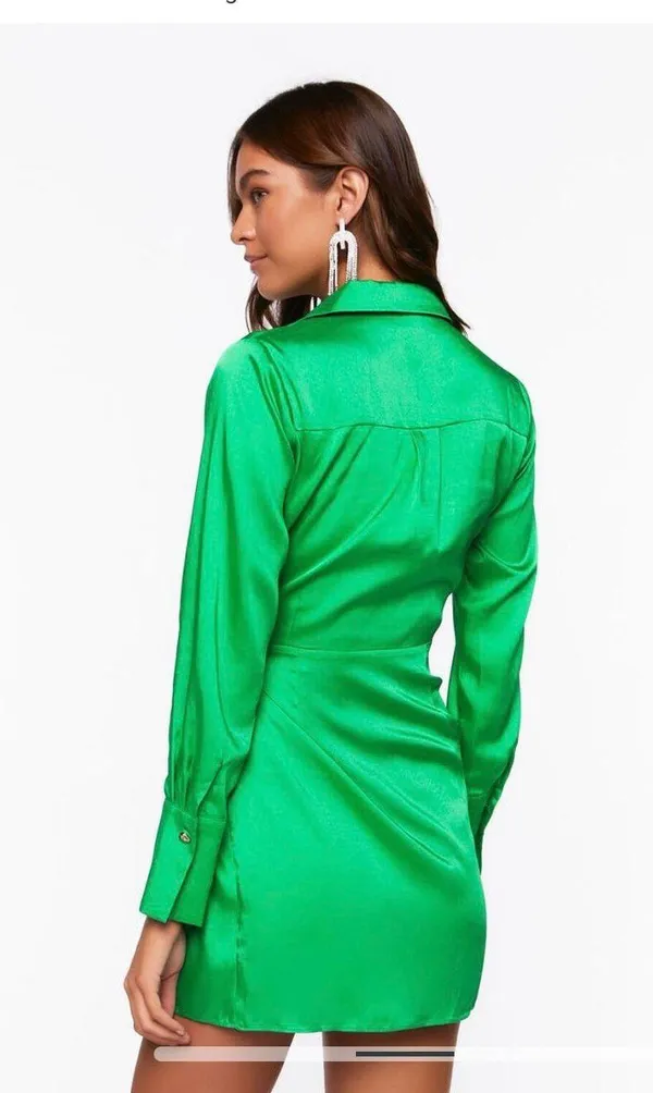 Forever 21 Satin Wrap Mini Dress - Image 2