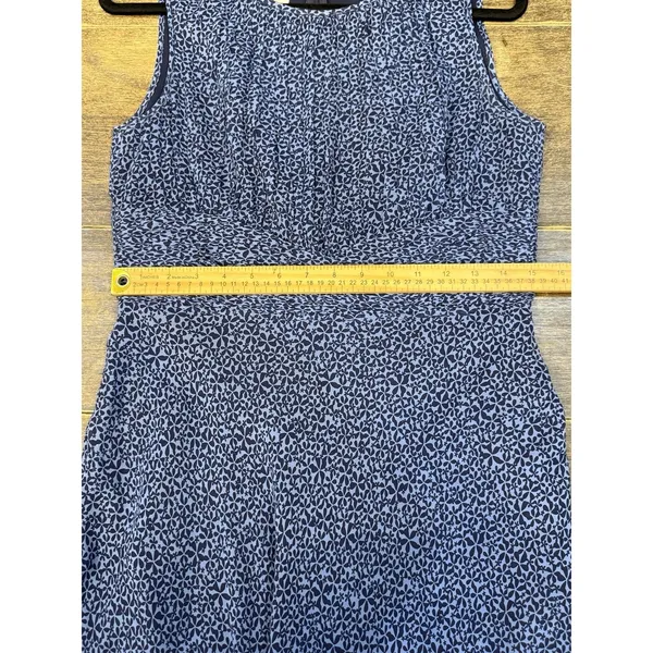 Talbots Size 8 100% Silk‎ Blue Sleeveless Floral Maxi Midi Dress - Image 9