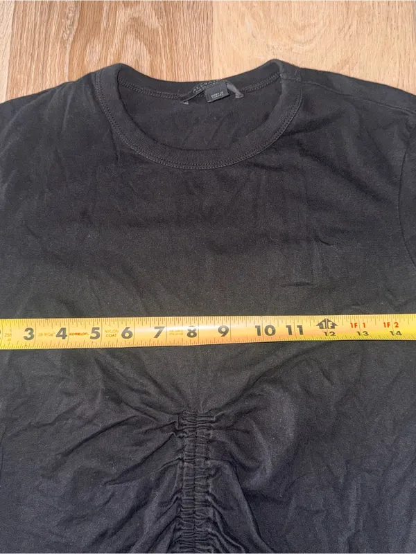 All Saints Black Front Scrunch T-Shirt - Size 6 - Image 6