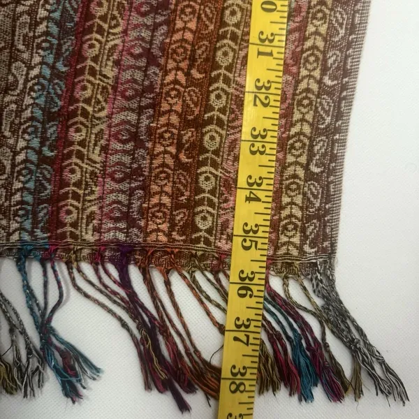 Women Paisley Scarf Pashmina Shawl Wrap Reversible Neck Scarf Stole Fringe 70x27 - Image 6