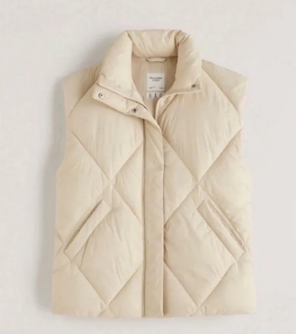 Abercrombie Cream Faux Leather Vest - Image 2