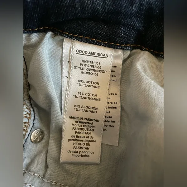 NWT Good American Good Waist Step Hem Skinny Jeans Dark Blue Denim Size 10 - Image 10