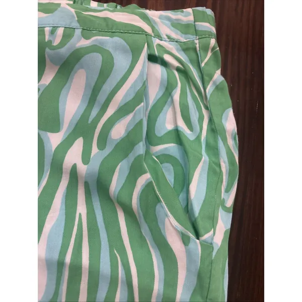 Lilly Pulitzer Cambridge Pullon Palazzo Pants Finders Keepers Blue Green Xl - Image 6
