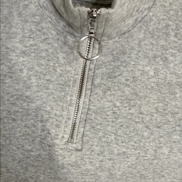 Garage Light Gray Zip Mock Neck Tee - Image 3