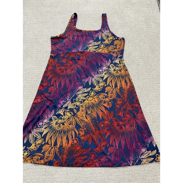 Columbia Freezer III Dress Womens SizeM PFG Tropical Floral Tank Sundress Empire - Image 12