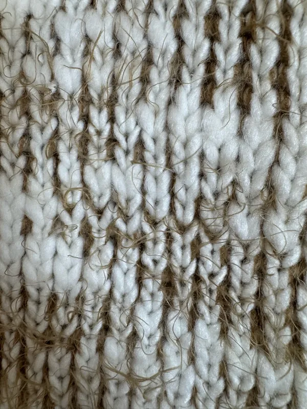 Jacquie The Label V Neck Puff Sleeve Fiora Cardigan Knit Sweater Small Tan Fawn - Image 11