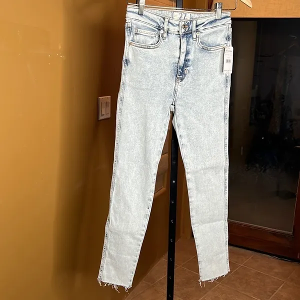 NWT Free People We The Free Raw High-Rise Skinny Jegging Jeans Acid Wash Size 27 - Image 6