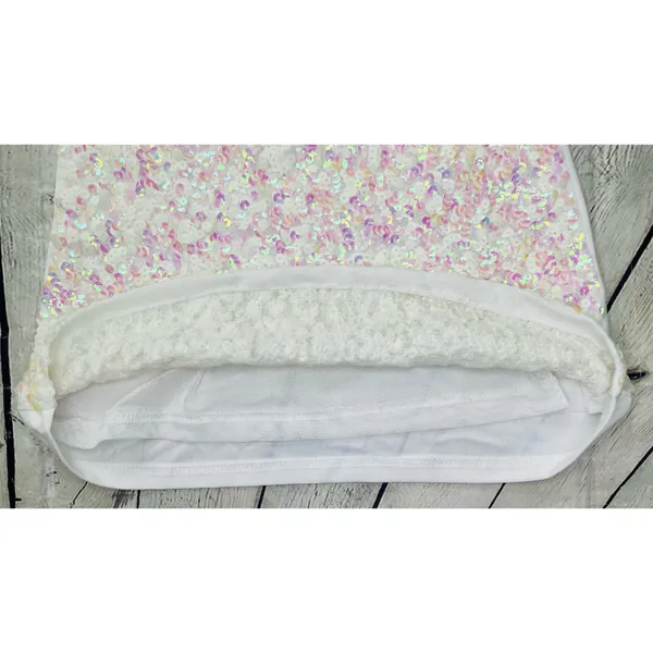 White Pearlescent Sequin Tank Top - Image 13