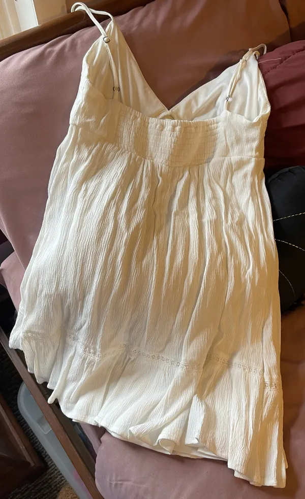 LA Hearts White Crepe Mini Sun Dress - Image 3