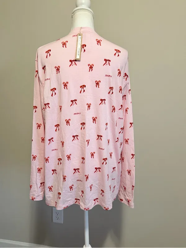 Skims long sleeve relaxed fit boyfriend tee limited edition sz XL cozy chic NWT - Image 4