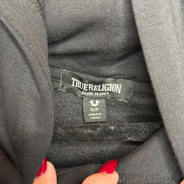 True Religion Charcoal Hoodie - Image 3