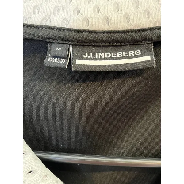 J.Lindeberg Yuri Sleeveless Golf Top Black White Mesh Collar GWJT05515 Womens M‎ - Image 4