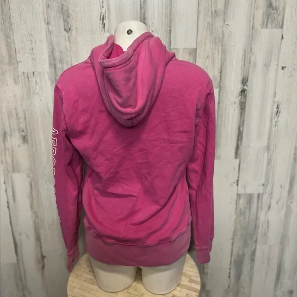 Aeropostale Hot Pink A87 Logo Graphic Hoodie Sweatshirt Womens Small Sleeve Prin - Image 3