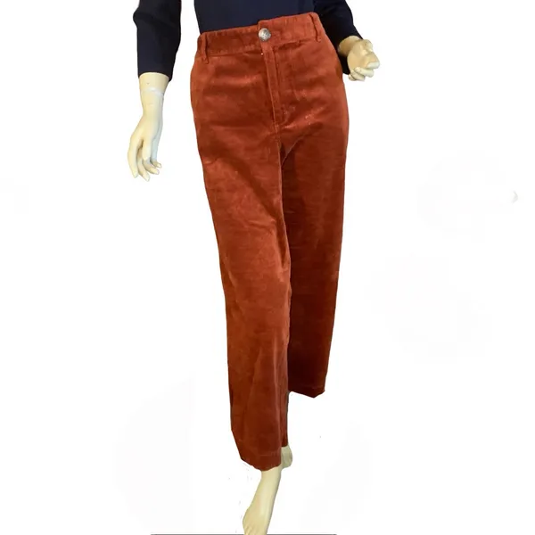 Loft Burnt Orange Cropped Wide Leg Corduroy Pants (10) - Image 2