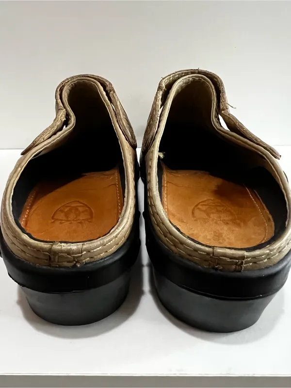 Ariat Convertible Sport Olive Tan Leather Mule Clogs Western Comfort Shoes - Image 6