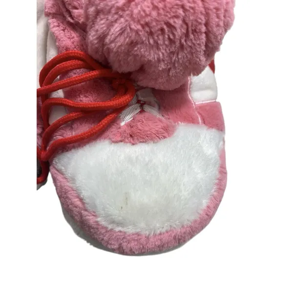 Sneaker Slippers High Top Plush Pink White Comfycore - Image 3