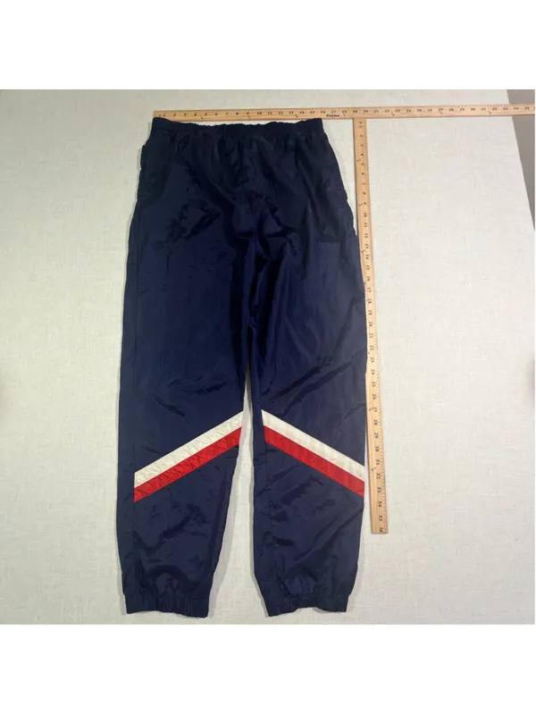 Vintage 90s USA Olympic Track Pants Windbreaker Colorblock Navy Medium - Image 3
