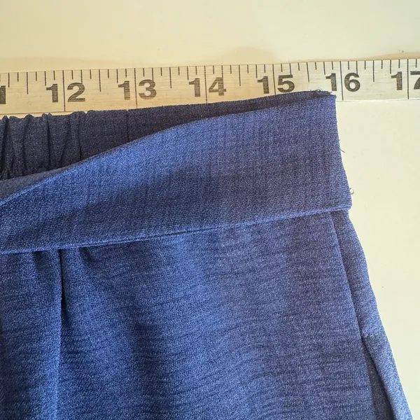Elodie Tie Waist Shorts Blue High Rise Elastic Waist Casual Summer Flowy Size L - Image 9