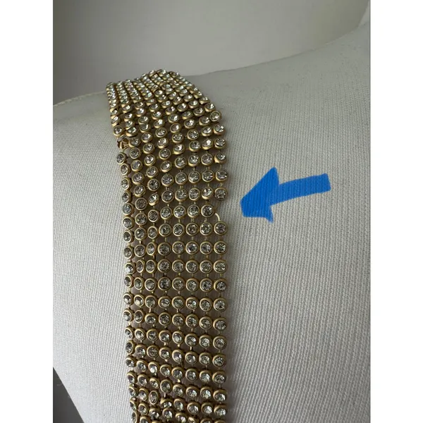 NWT Superdown Mackenzie Rhinestone Chainmail Sleeveless Adjustable Crop Top - Image 9