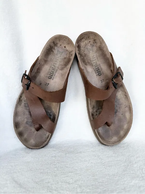 Mephisto Brown Leather Buckle Toe - Image 2