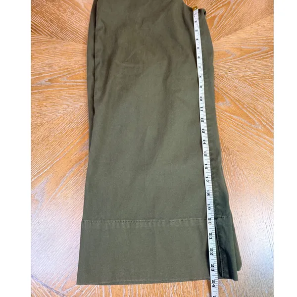 SPANX Stretch Twill‎ Cropped Wide Leg Pant Green Size Medium - Image 9