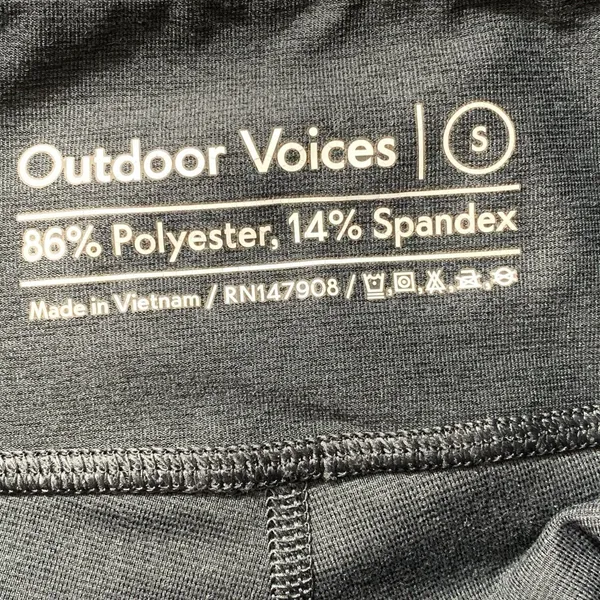 Outdoor‎ Voices Leggings Size Small Black High Waist Stretch Athletic Pants - Image 2