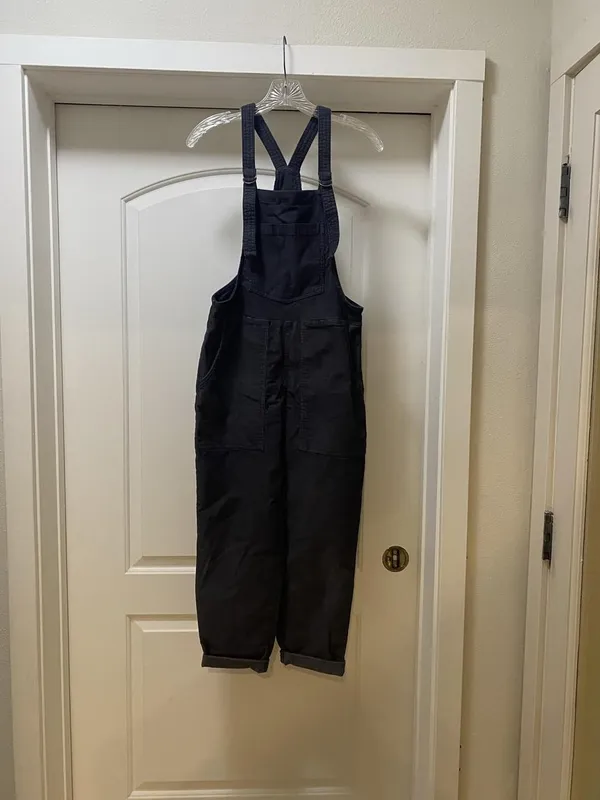 Aerie Overalls Womens XXS Gray Corduroy Square Neck Bib Pockets Casual Relaxed - Image 3