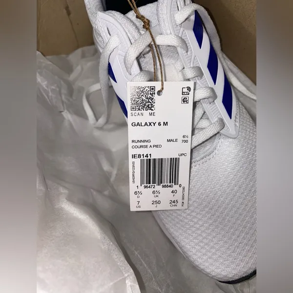 Adidas Galaxy 6 M White and Blue Athletic Sneakers - Image 7