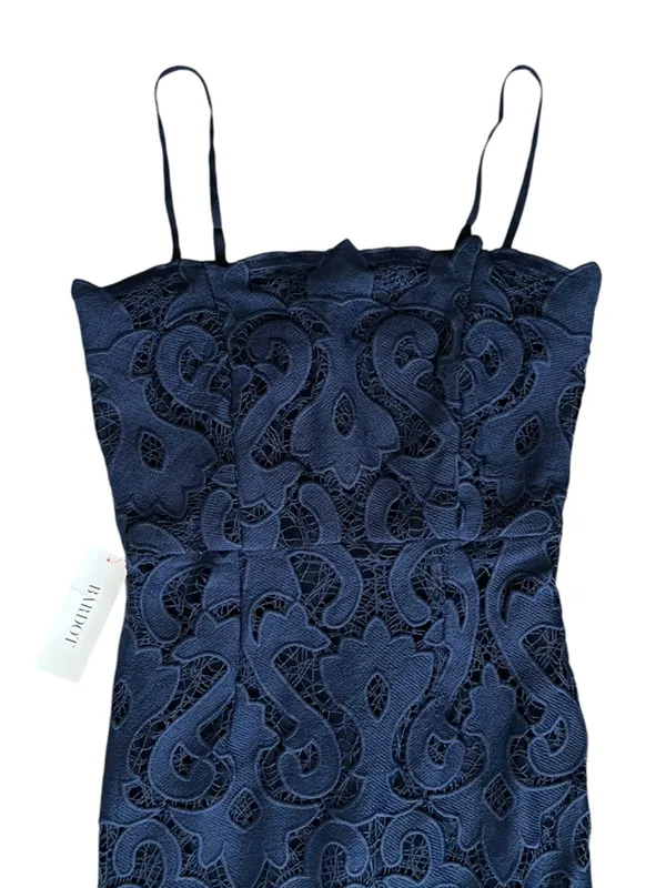 Bardot Women’s Lina Navy Lace Column Shift Square Neck Midi Dress Size 2 NWT - Image 4