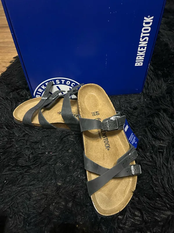 BIRKENSTOCK Franca black leather gladiator sandals shoes new - Image 9