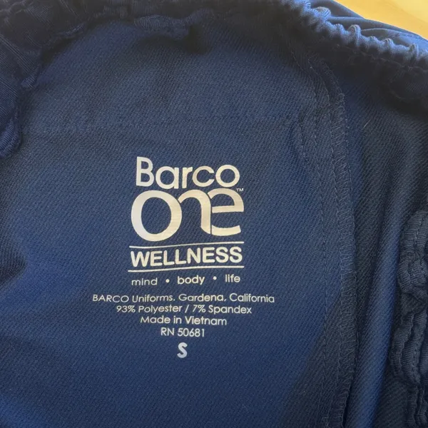 Barco One Wellness Navy Blue Scrub Pants Joggers Zipper Ankle Women's Small - Image 6