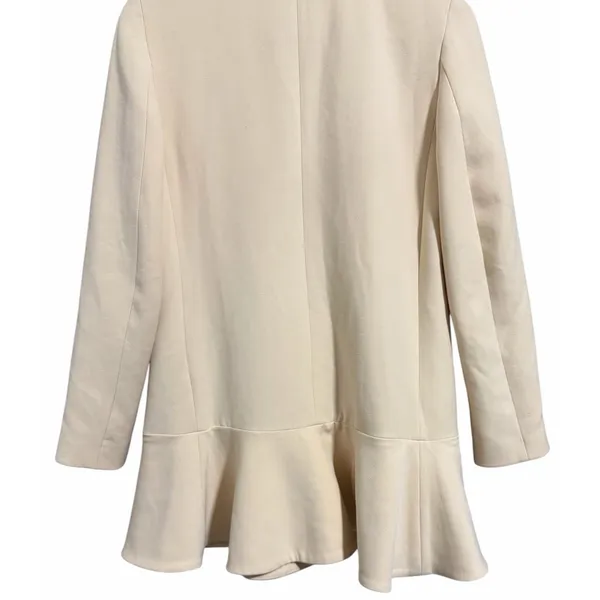 Zara Double Breasted Ruffle‎ Bottom Pea Coat Women's Size XS - Image 6