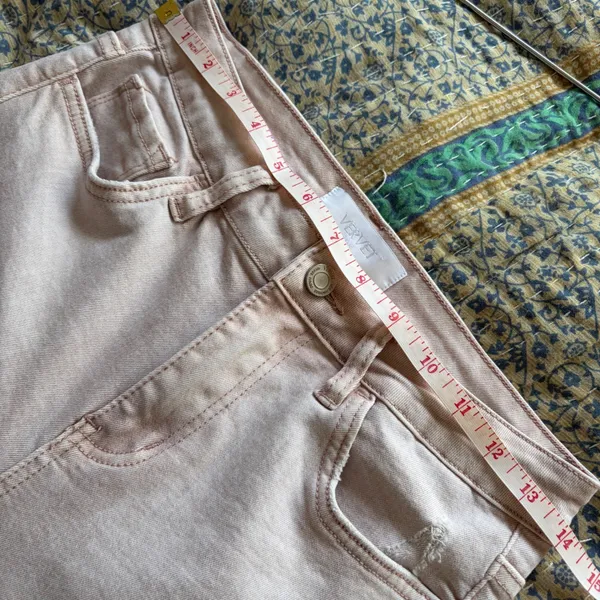 VERVET‎ Skinny High-Rise Distressed Crop Jean in Blush/Taupe, Size 27 - Image 10