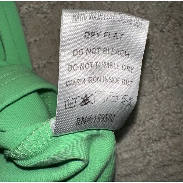 Pink Lily Mint Green Round Neck Casual Cotton Dress Cap‎ Sleeve Size S Tie Waist - Image 4