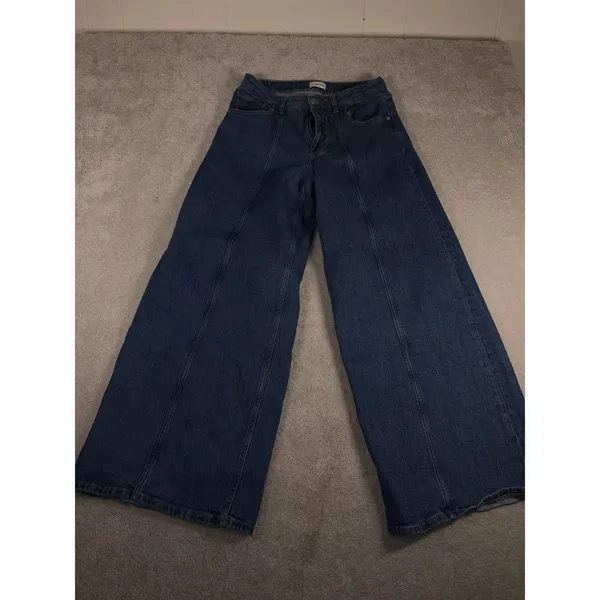 the drop frida jeans medium indigio‎ extra wide leg jeans size 29 - Image 2
