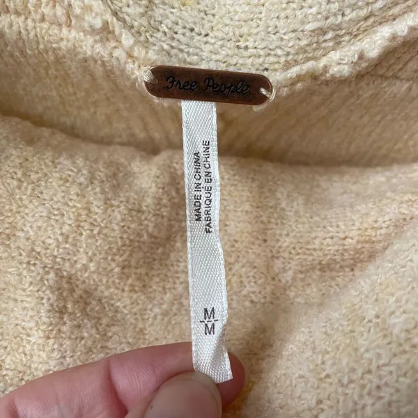 Free People Strawberry Fields Sweater Cream French Vanilla M - Image 5