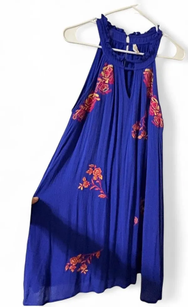 Entro Royal Blue Bohemic Embroidered Maxi Dress - Image 2