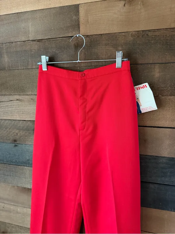 Vintage Levi’s Womenswear Red High Waist Trousers Deadstock 70s Pants - Image 3