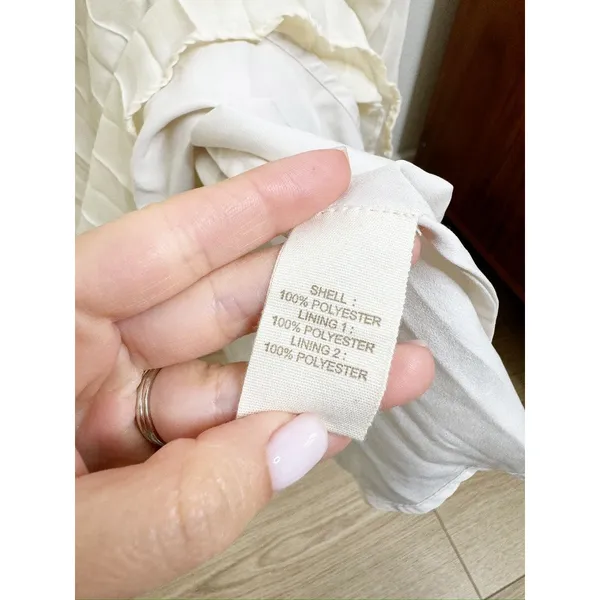 NWT Anthropologie Let Me Be One-Shoulder Pleated Maxi Dress Cream White Medium - Image 12