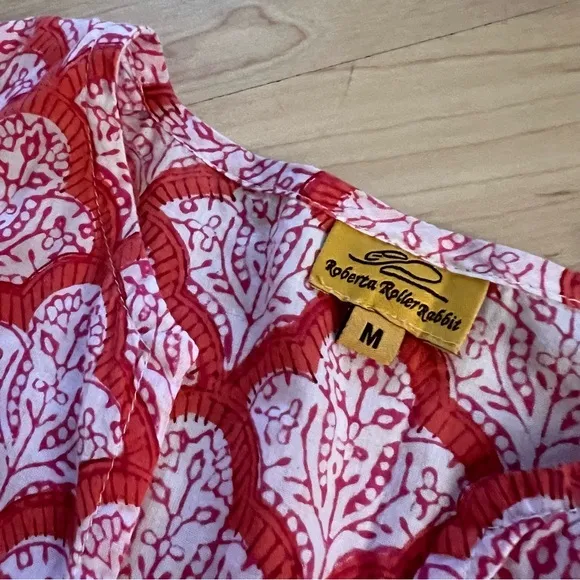 ROLLER‎ RABIT Red Patterned Cotton Tunic Top Size Medium - Image 5