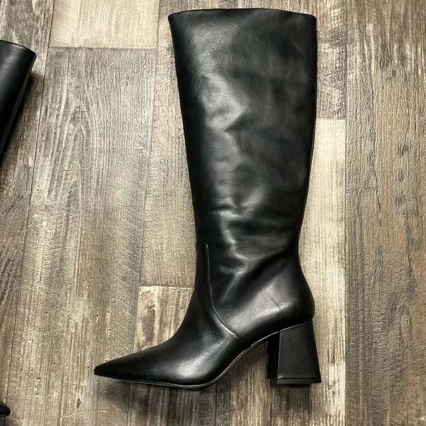 Jessica Simpson Black Knee-High Leather Women's Boot Size 9.5 Wide Calf - Image 12