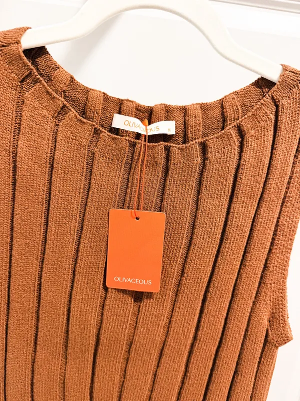 These Three Boutique Brown knit tank - Image 3