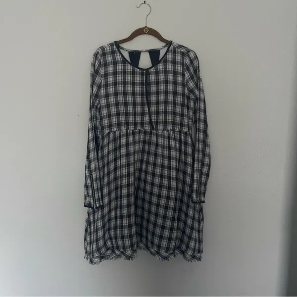 Paper Crane Navy Plaid Mini Dress NWT - Image 2