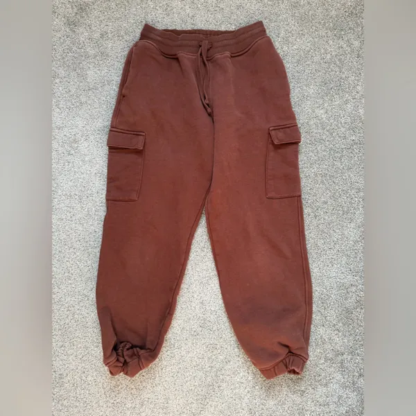 Oner Active All Day Cropped Hoodie and Cargo Joggers SET in Copper Brown Small - Image 3