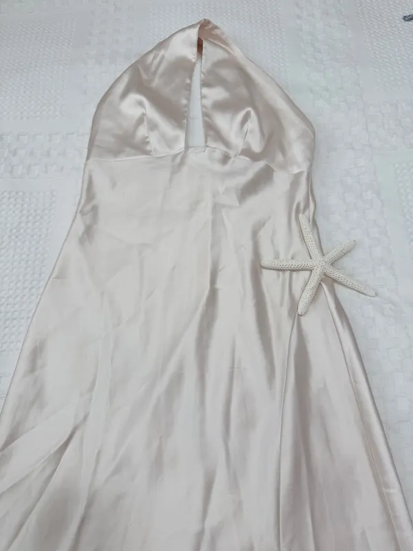 Off white silky dress Size XS - Image 9